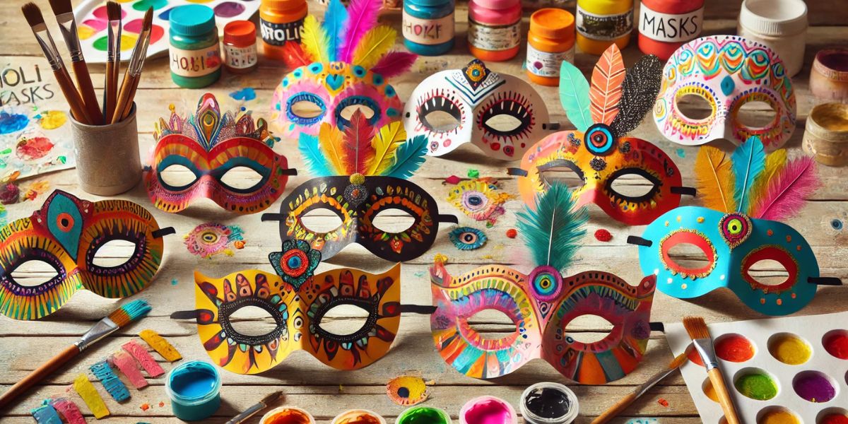 Paper Plate Holi Masks