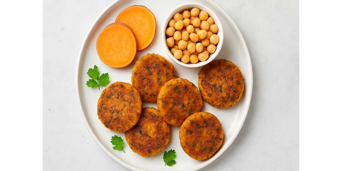 Chickpea and Sweet Potato Tikki recipe for kids