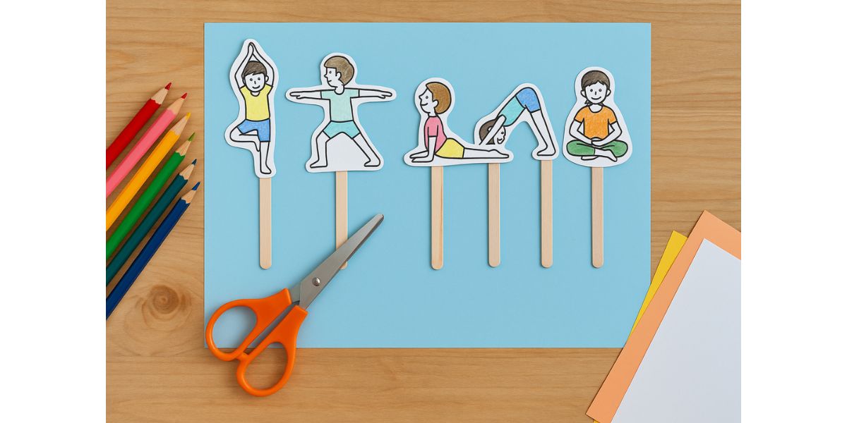 DIY Yoga Pose Stick Puppets