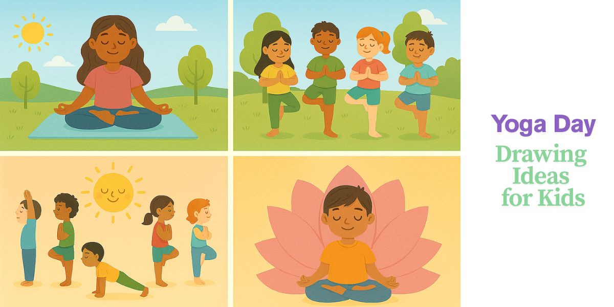 Yoga Day Drawing Ideas for Kids