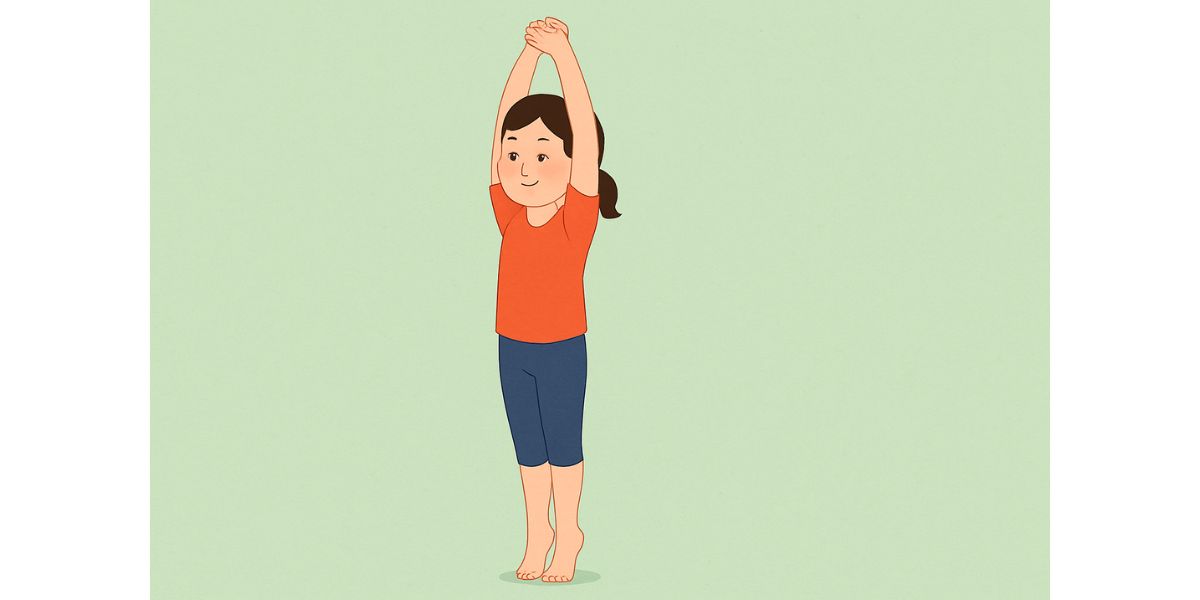 Palm Tree Yoga Pose Tadasana for Kids