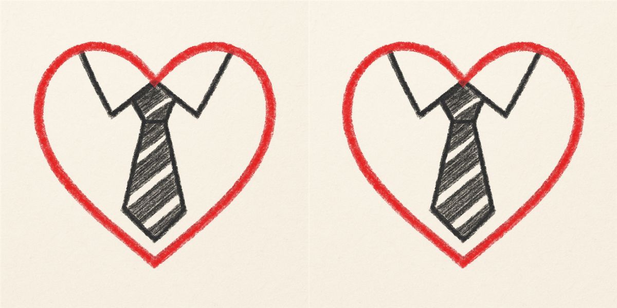 Simple Heart and Tie Doodle