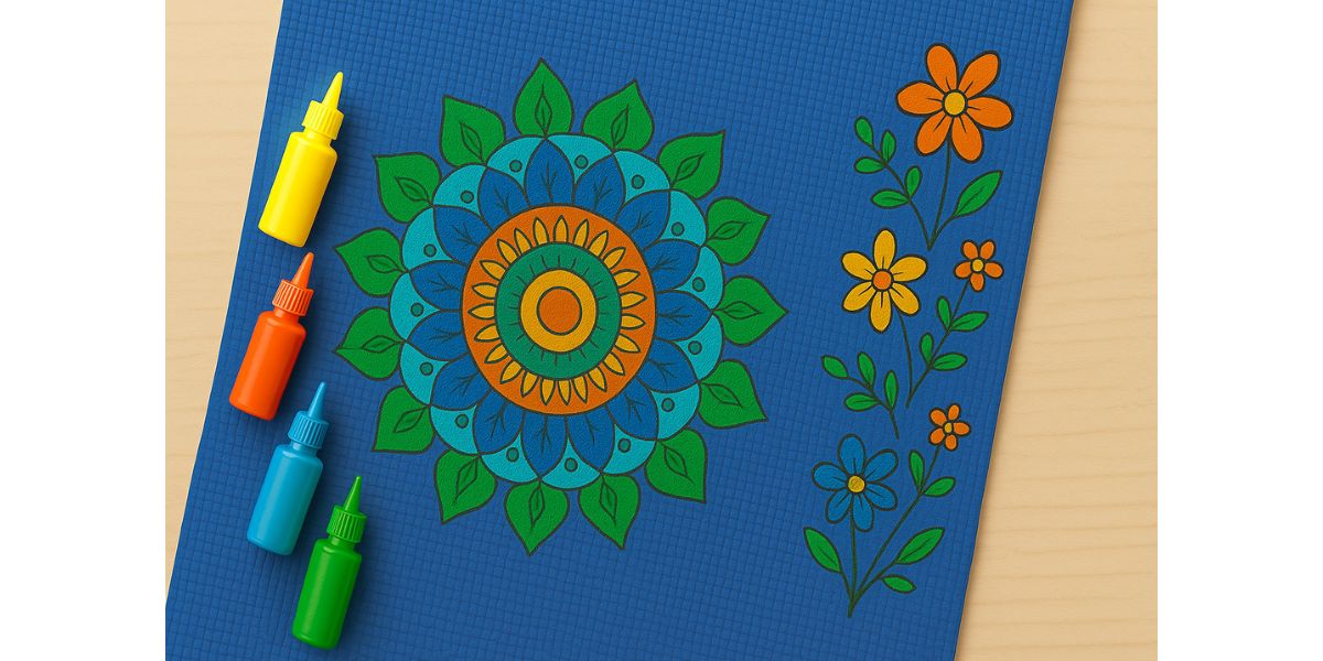 Yoga Mat with Fabric Paints